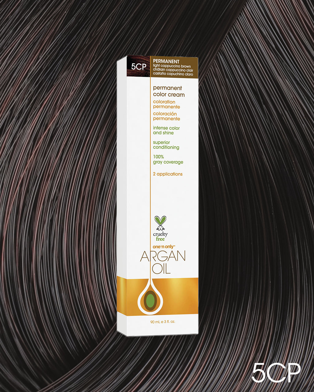 Argan Oil Permanent Hair Color 5CP Light Cappuccino Brown One n’ Only