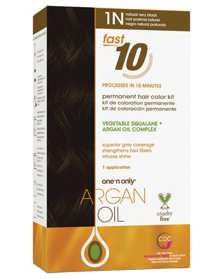 One n’ Only Hair Care - Argan Oil Fast 10 Permanent Hair Color Kit 1N Natural Very Black