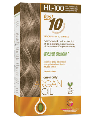 One n’ Only Hair Care - Argan Oil Fast 10 Permanent Hair Color Kit HL-100 Cool Hi-Lift Blonde