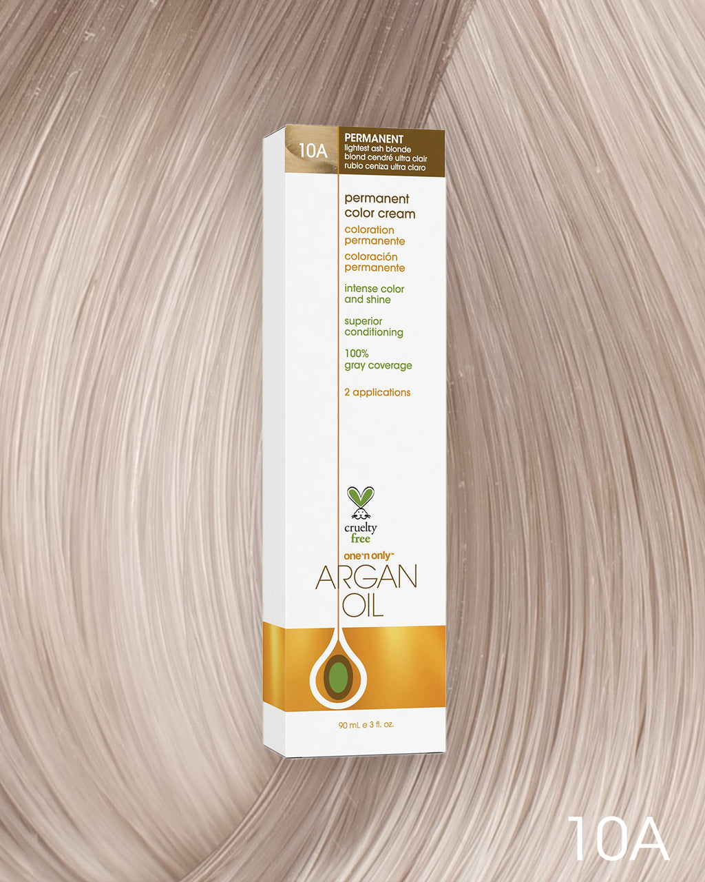 Argan Oil Permanent Hair Color 10A Lightest Ash Blonde One n Only