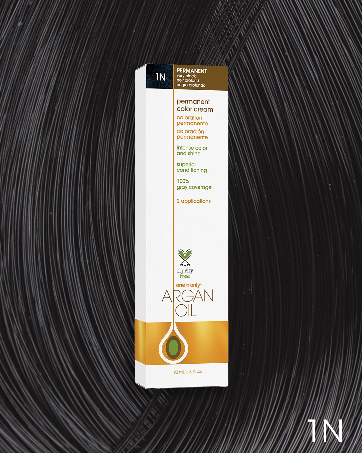 Argan Oil Permanent Hair Color, 1N Very Black – One n' Only Hair Care