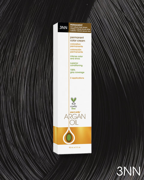 Argan Oil Permanent Hair Color 3NN Rich Natural Dark Brown – One n