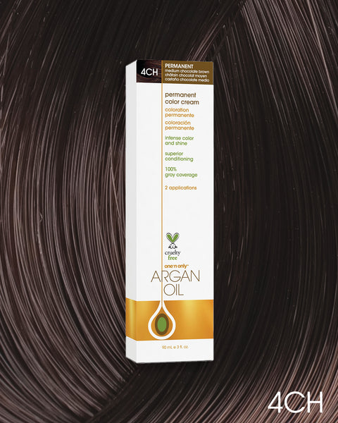 Argan Oil Permanent Hair Color 4CH Medium Chocolate Brown – One n