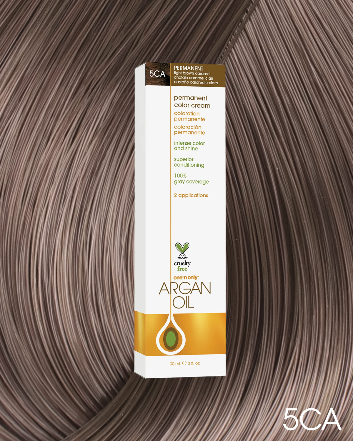 Argan Oil Permanent Hair Color 5CA Light Brown Caramel – One n
