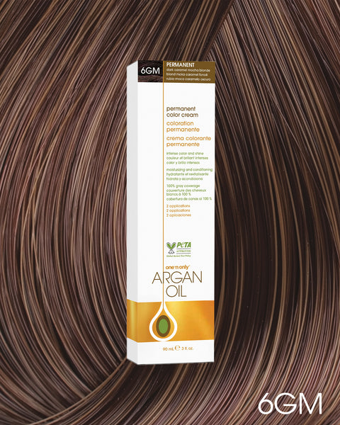 Argan Oil Permanent Hair Color 6GM Dark Caramel Mocha Blonde – One