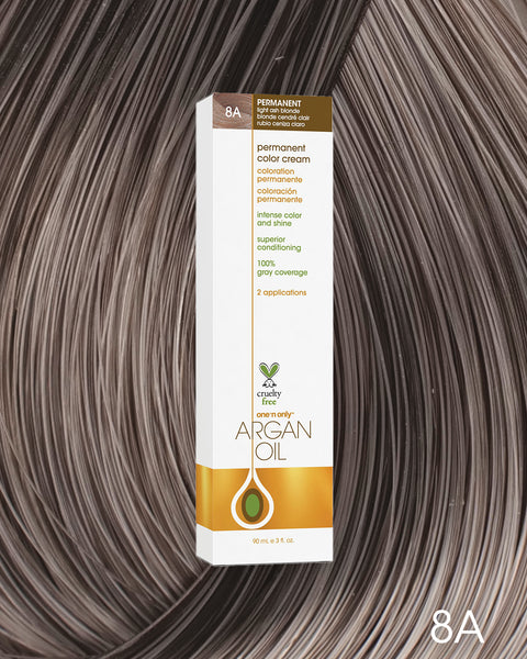 ONE Ｎ’ ONLY Argan Oil Permanent Hair Color 8A Light Ash Blonde – One n Only