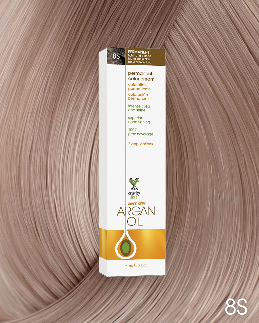 Argan Oil Permanent Hair Color 8S Light Sand Blonde – One n Only Hair Care