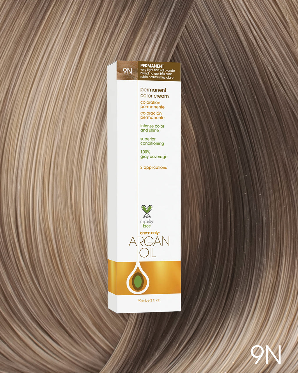 Argan Oil Permanent Hair Color 9N Very Light Natural Blonde – One n ...