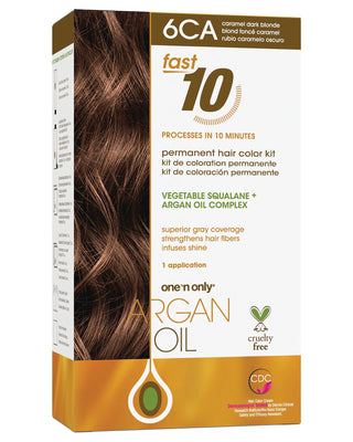 🎁 Argan Oil Fast 10 Permanent Hair Color Kit 6CA Caramel Dark Blonde (100% off)