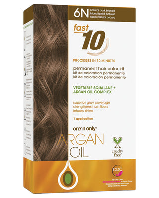 🎁 Argan Oil Fast 10 Permanent Hair Color Kit 6N Natural Dark Blonde (100% off)