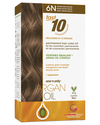 Argan Oil Fast 10 Permanent Hair Color Kit 6N Natural Dark Blonde